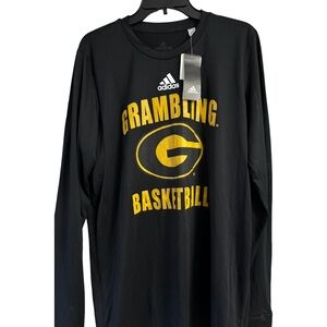 Adidas Black Grambling Tigers Icon Logo Basketball Jersey Long Sleeve Size L